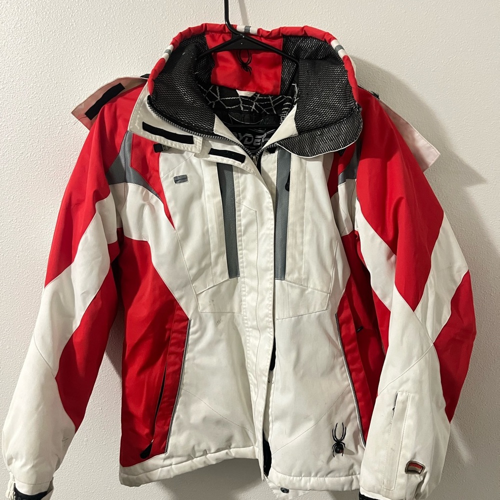 Spyder Red and White Ski Jacket